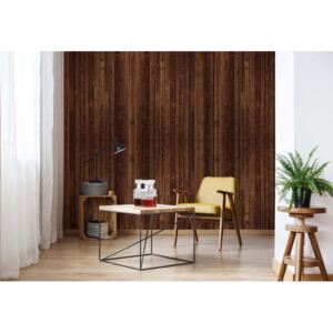 Fototapet GLIX - Wood Planks Dark Brown + adeziv GRATUIT Tapet nețesute - 368x254 cm