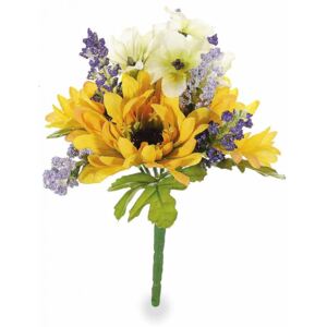 Buchet artificial flori de camp si floarea soarelui Yellow 20 cm