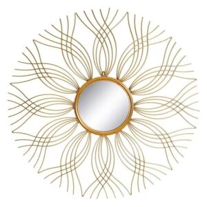 Oglinda rotunda din metal auriu 85 cm Sun Ixia