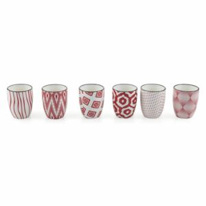 Set 6 pahare din ceramică Villa d´Este Confusion, roșu