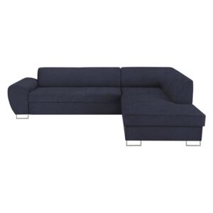 Canapea extensibilă cu spațiu pentru depozitare Kooko Home XL Right Corner Sofa, albastru închis