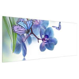 Tablou cu fluture pe floare de orhidee (Modern tablou, K012045K12050)
