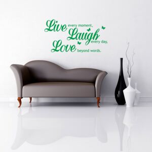 Live laugh love - autocolant de perete Verde deschis 70 x 35 cm