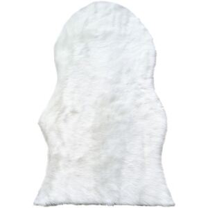 Covor blana artificiala Shape alb fildes 50x70 cm