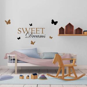 GLIX Sweet dreams - autocolant de perete Negru și maro 120 x 60 cm