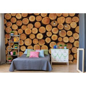 Fototapet - Wood Texture Logs Vliesová tapeta - 206x275 cm
