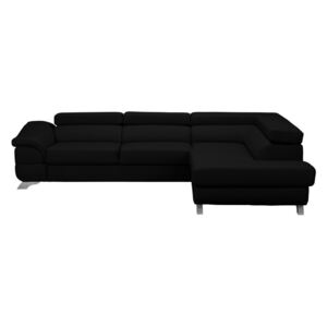 Canapea extensibilă cu aspect de piele Windsor & Co Sofas Gamma, negru, partea dreaptă