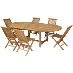 Set 6 scaune și masă din lemn de tec Santiago Pons