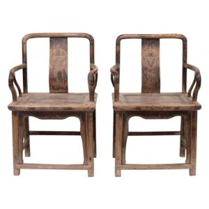 Set 2 scaune maro din ulm 61x46x99 cm Armchair Versmissen
