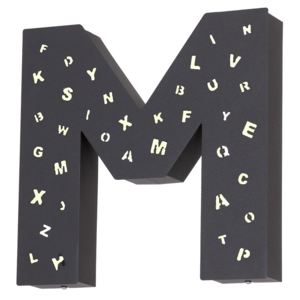 Decorațiune luminoasă în formă de literă Glimte Letter M, negru