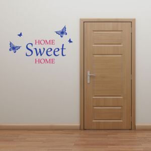GLIX Home sweet home - autocolant de perete Roz și albastru 50 x 30 cm