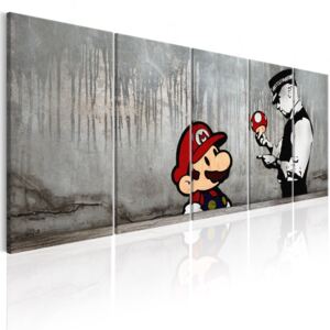 Tablou pe pânză - Mario Bros on Concrete 225x90 cm