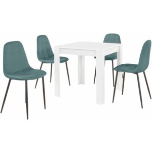 Set masă cu 4 scaune Støraa Lori Lamar Duro, albastru