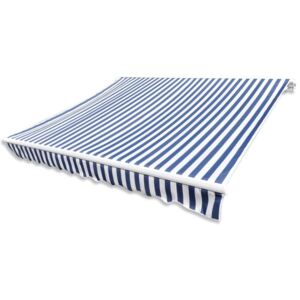 Pânză de copertină albastru &amp; alb 450 x 300 cm