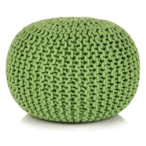 Puf tricotat manual bumbac 50 x 35 cm verde