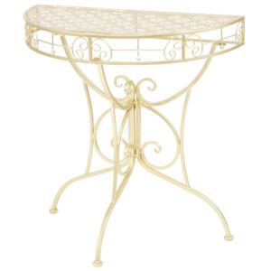 Masă laterală stil vintage semirotundă metal 72x36x74 cm auriu