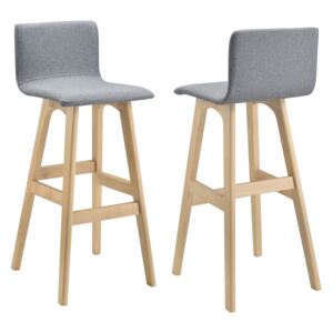 Set 2 bucati scaun bar Grey 98 x 48 x 49 cm lemn/textil gri