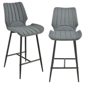 Set 2 scaune bar Noni 1 102 5 x 46 5 cm metal/poliester gri inchis