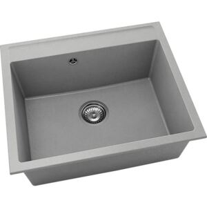Chiuveta bucatarie FAT Avangard 227 din Fatgranit, 60x51 cm, Grey Metallic