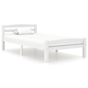 Cadru de pat, alb, 90x200 cm, lemn de pin masiv