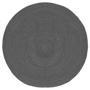 LABEL51 Covor Jute, negru, 180x180 cm, XXL, rotund SH-24.076