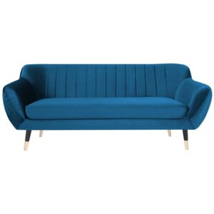 Canapea cu 3 locuri Mazzini Sofas BENITO cu picioare negre, albastru