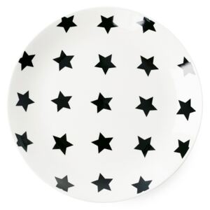 Farfurie ceramică Miss Étoile Black Stars, ⌀ 17 cm