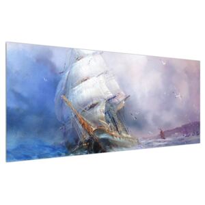 Tablou cu navă pe mare în furtună (Modern tablou, K012372K12050)