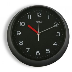 Ceas de perete rotund negru din plastic 29,3 cm Zoe Versa Home