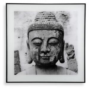 Tablou alb/negru din sticla 50x50 cm Buddha Versa Home