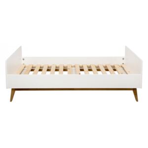 Cadru pat alb din MDF si lemn 95x205 cm Trendy Quax