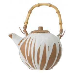 Ceainic alb/maro din ceramica si bambus 800 ml Iris Creative Collection