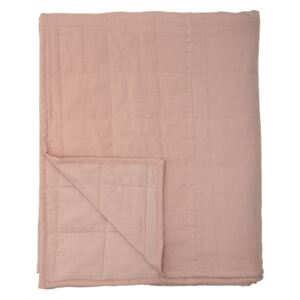 Cuvertura matlasata roz din bumbac si poliester 220x260 cm Honesty Bloomingville