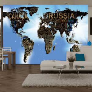 Bimago Fototapet - World Map - Blue Inspiration 350x245 cm
