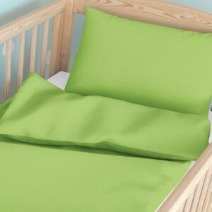 Goldea lenjerie pătuț din bumbac pentru copii - verde 90 x 140 și 50 x 70 cm