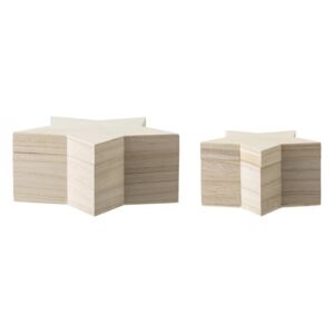 Set 2 cutii cu capac maro din lemn Star Bloomingville