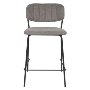 Set 2 scaune de bar cu picioare negre White Label Jolien, înălțime 89 cm, gri