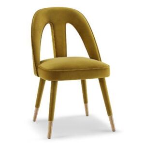 Scaun din catifea galben mustar Pigalle Chair Kaster Mustard Velvet