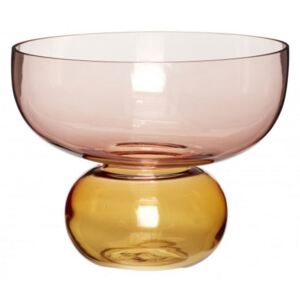 Vaza roz/maro chihlimbar din sticla 20 cm Lanez Hubsch