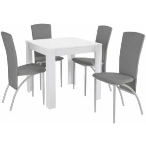 Set masă cu 4 scaune Støraa Lori Nevada Duro Puro White Light Grey, gri