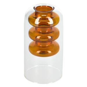 Vaza maro/transparenta din sticla 15 cm Charlize Kave Home