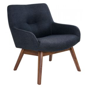 Scaun lounge gri inchis/maro din textil si lemn de nuc London House Nordic