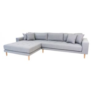 Canapea cu colt gri deschis din poliester 290 cm Lido Left House Nordic