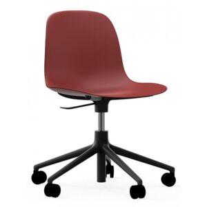 Scaun birou ajustabil rotativ negru/rosu din polipropilena Form Normann Copenhagen
