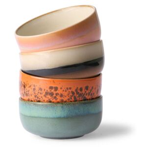 Set 4 boluri multicolore din ceramica 12 cm Dessert HK Living