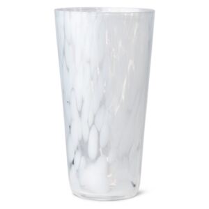 Vaza alba/transparenta din sticla 22 cm Casca Ferm Living