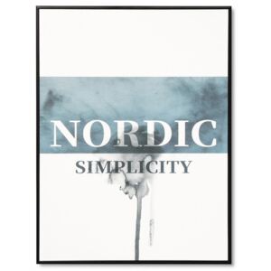 Tablou alb/albastru din MDF si polistiren 60x80 cm Nordic Somcasa