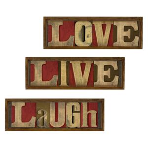 Tablou MyHome, Live - Love - Laugh, 3 Piese, Design Scandinav, DP185