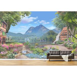 Tapet Premium Canvas - Casele de langa lac
