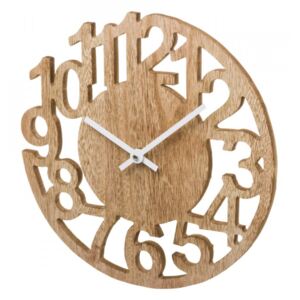 Ceas de perete rotund din lemn de paulownia si MDF 30 cm Aney Unimasa